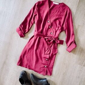 Vici button down tie dress